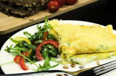 Omelet. With cheese. French. The most delicate recipe. Best breakfas