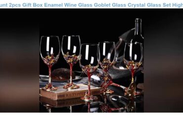 Review 2pcs Gift Box Enamel Wine Glass Goblet Glass Crystal Glass Set High-End Wine Glass Wine Glas