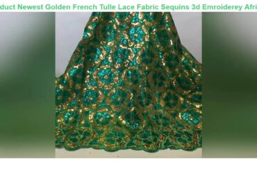 First Impression Newest Golden French Tulle Lace Fabric Sequins 3d Emroiderey African Mesh Lace Fab