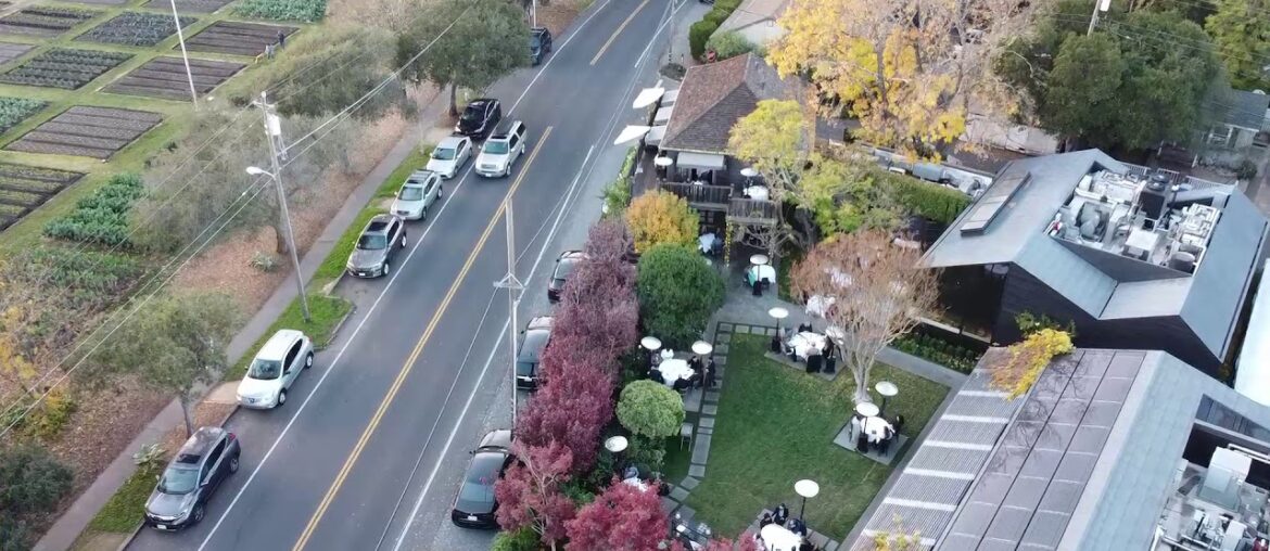 Aerial view of French Laundry where Governor Newsom attended BDay party during Covid restrictions.