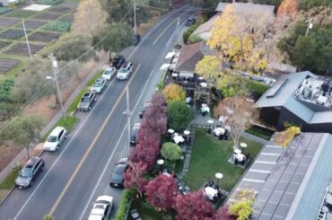 Aerial view of French Laundry where Governor Newsom attended BDay party during Covid restrictions.