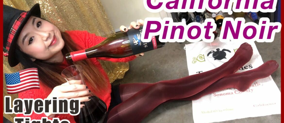 California Pinot Noir – Siduri 2017, Russian River, Wine Tasting in Red Pantyhose / Nylons Layering California Pinot Noir - Siduri 2017, Russian River, Wine Tasting in Red Pantyhose / Nylons Layering