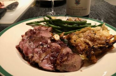 New Year's Special Dinner - Finale: Pan Roasted Duck Breast with Red Wine Reduction