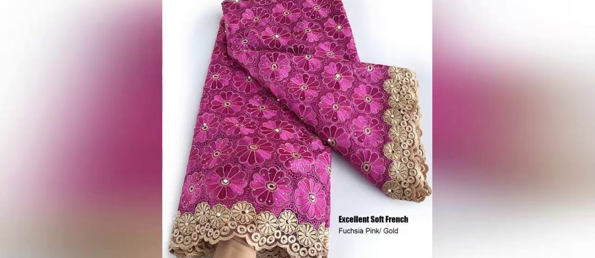 Unboxing Wine Gold Veritable French Lace African Swiss Tulle Lace Fabric Floral Embroidery Nigerian