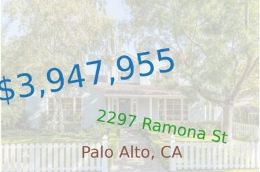 $3,947,955 Palo Alto home for sale on 2020-12-02 (2297 Ramona St, CA, 94301)
