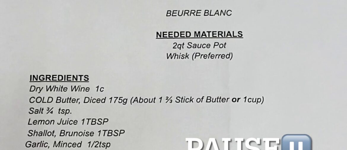HOW TO Make a Lemon BEURRE BLANC -Quick Easy White Wine Butter Sauce