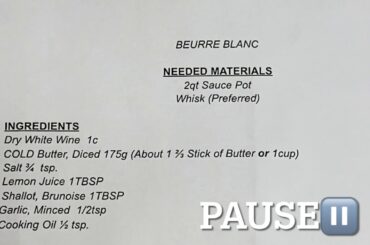 HOW TO Make a Lemon BEURRE BLANC -Quick Easy White Wine Butter Sauce