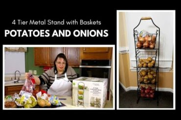 How to Store Potatoes and Onions | 4 Tier Metal Stand with Storage Baskets