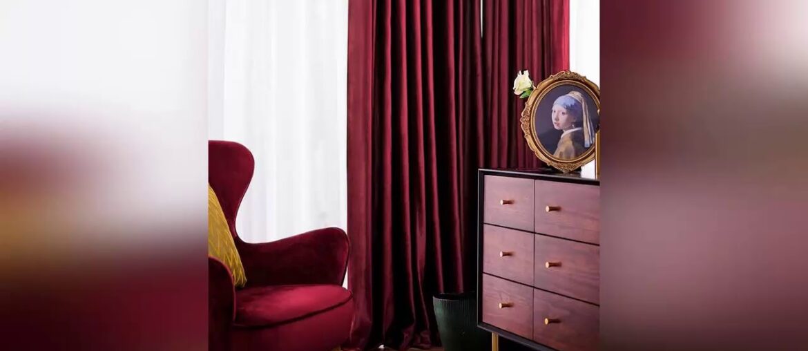 First Impression Nordic Curtains For Living Dining Room Bedroom Luxury Velvet Fabric Burgundy Thick