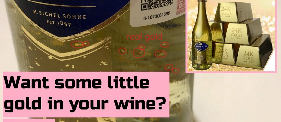 German sparkling wine with real gold flakes