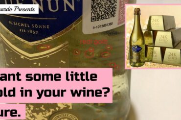 German sparkling wine with real gold flakes