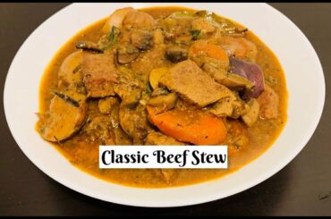 Traditional Beef Stew in Red Wine/Beef Bourguignon/Classic BEEF STEW/Julia Child Beef Bourguignon