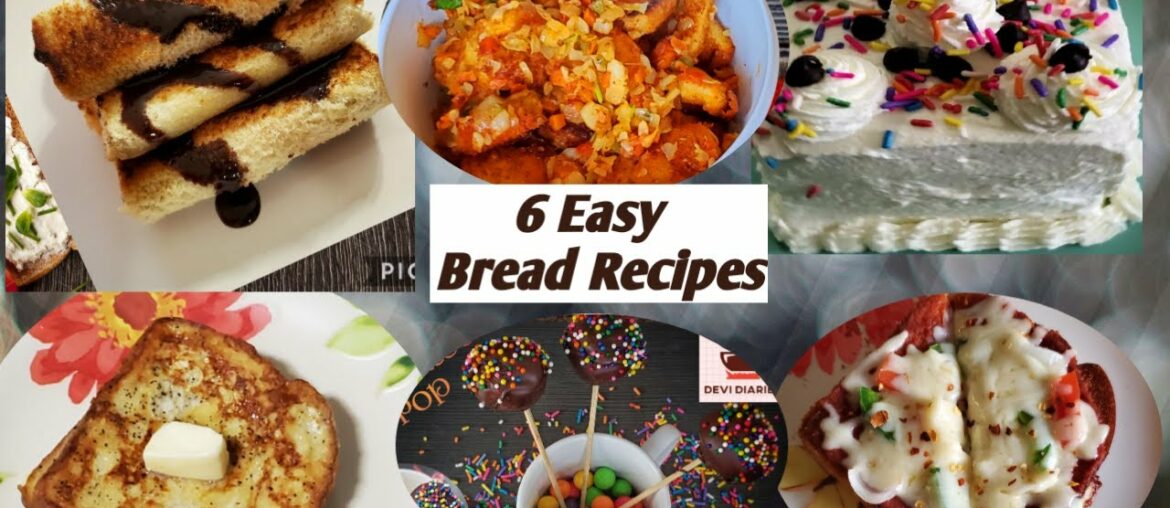 6 Easy Homemade Bread recipes |Bread Cake | Bread Pizza |French Toast| Banana Bread Rolls 6 Easy Homemade Bread recipes |Bread Cake | Bread Pizza |French Toast| Banana Bread Rolls