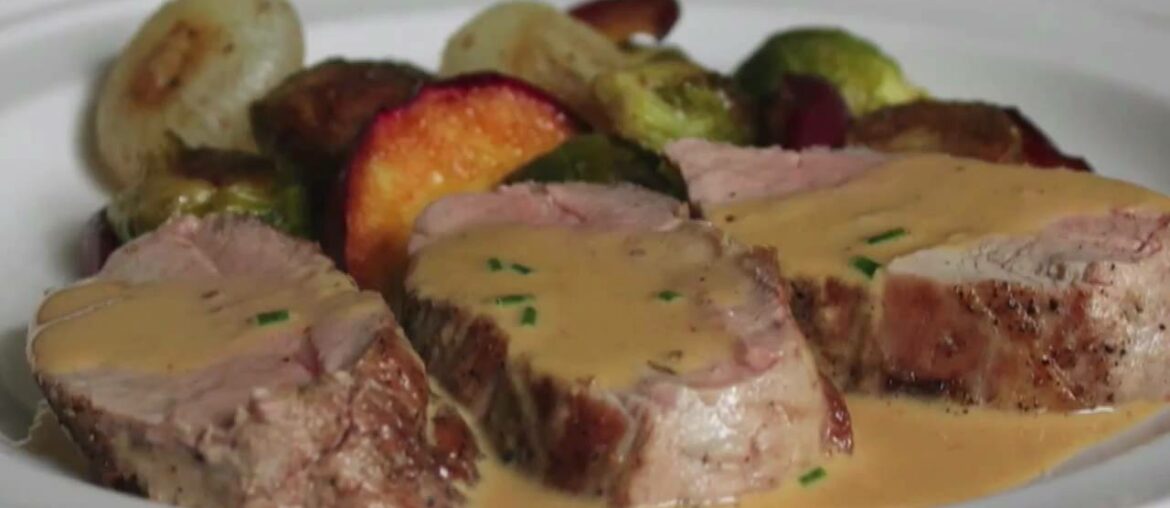 Pork Tenderloin Diablo Recipe - Spicy Pork Diablo - Pork Tenderloin with Mustard Cream Sauce