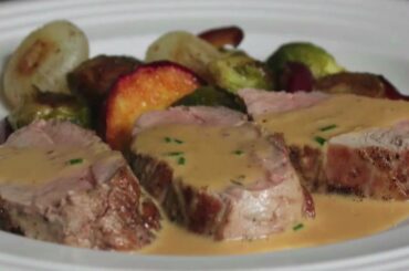 Pork Tenderloin Diablo Recipe - Spicy Pork Diablo - Pork Tenderloin with Mustard Cream Sauce