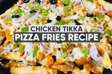 Chicken Tikka Pizza Fries Recipe in Urdu Hindi | Special Pizza French Fries Recipe By Aoo Pakain