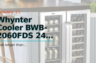 Whynter Cooler BWB-2060FDS 24" Built-In French Door Dual Zone 20 Bottle Wine Refrigerator 60 Ca...