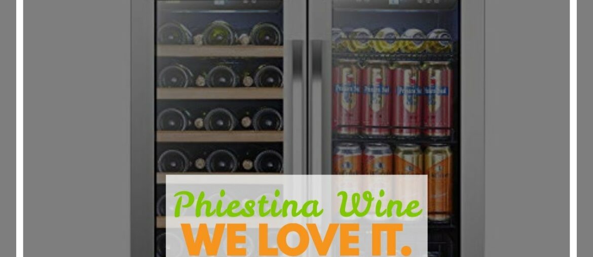 Phiestina Wine and Beverage Refrigerator  24 Inch Built-In Dual Zone Wine Beer Cooler Refriger...