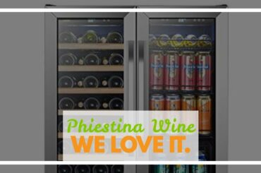 Phiestina Wine and Beverage Refrigerator  24 Inch Built-In Dual Zone Wine Beer Cooler Refriger...