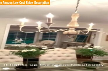 REVIEW LNC French Country Chandeliers Wood 6 Lights Rust Arms for Dining