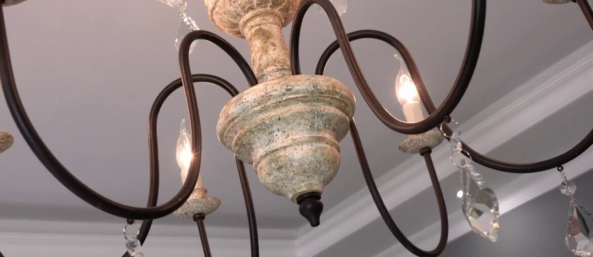 REVIEW Retro French Chandelier White Distressed Wood Rust Metal Arms Candle Style REVIEW Retro French Chandelier White Distressed Wood Rust Metal Arms Candle Style