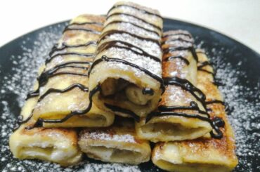 Banana Bread Toast/Easy breakfast recipe/french Toast roll/ Kids recipe