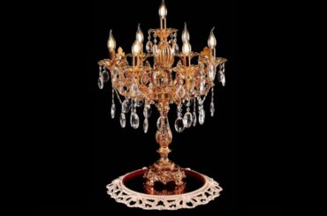 French Baroque Style Antique Gold Candelabra Lamp 7 Light 24”W 70”/36” H DL69016(T) (Made in USA)