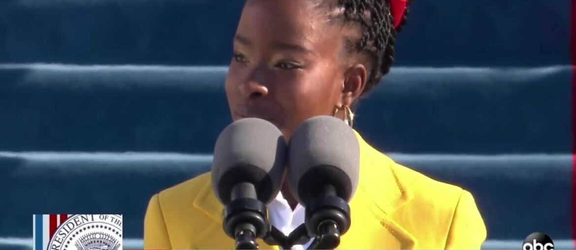 Amanda Gorman reads a poem at inauguration