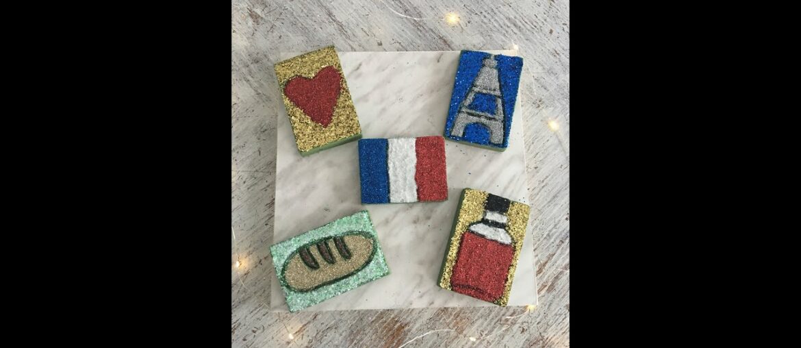 Reverse Floral Foam cutting and crushing - France theme - Baguette cutting, Eiffel tower crushing,