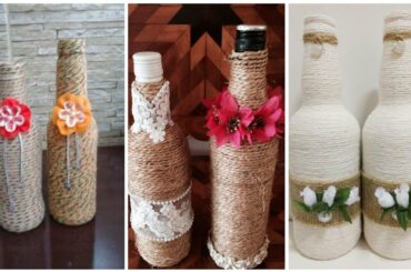 Jute Crafts Decorations On Wine Bottles For Room Decor
