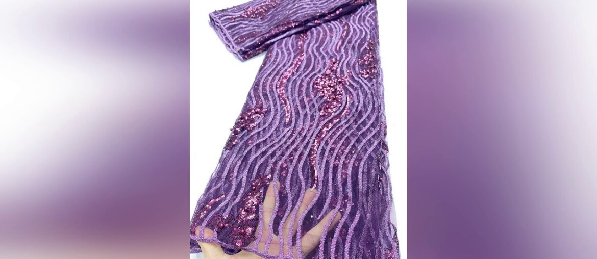 Best Wine Latest African French Tulle Lace Fabric 2020 High Quality Sequins Embroiderey Mesh Lace