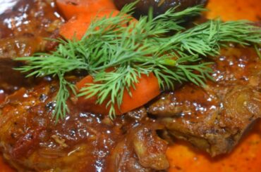 French Braised Lamp Chops with Dried Mushrooms (Champignon)