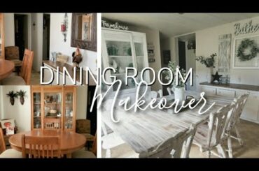Farmhouse dining room makeover | Mobile home transformation