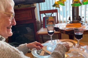 Our Huckleberry’s Gourmet meal first course French Bree Cheese and organic sourdough flatbread