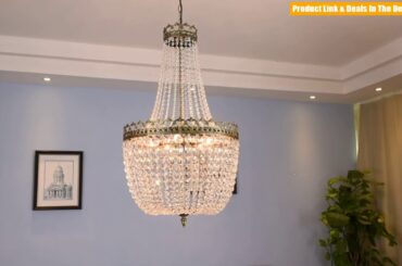 French Empire Antique Bronze 5 Light Crystal Chandelier Ceiling Pendant Lighting