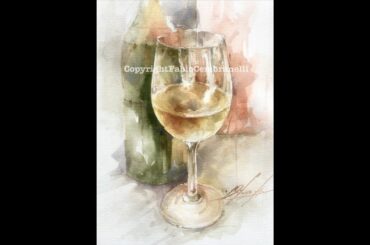 Wine Glass - Watercolor/Aquarela - Demo