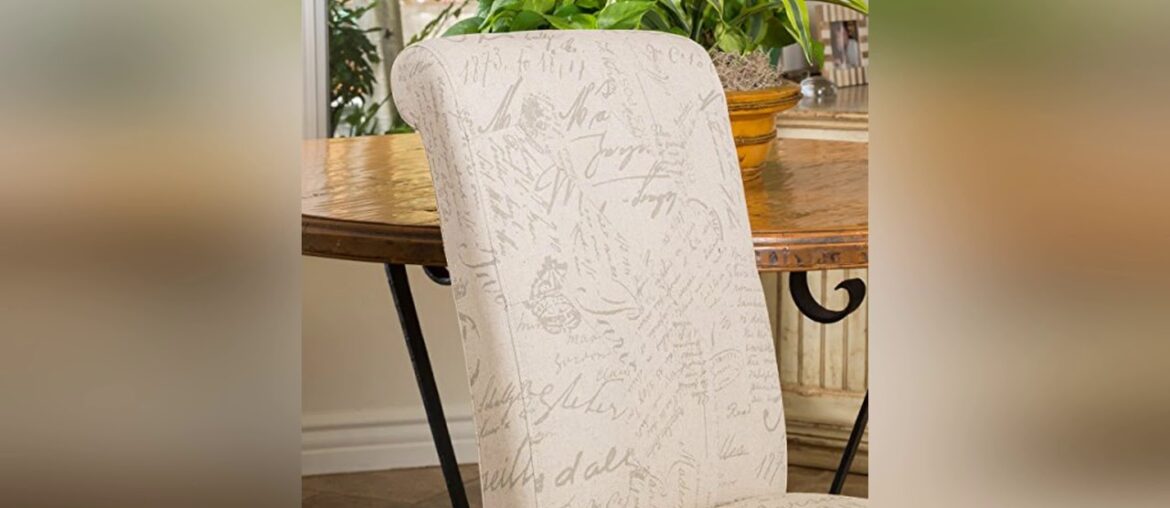 Christopher Knight Home French Linen Dining Chairs, 2-Pcs Set, Light Brown Embroidery Christopher Knight Home French Linen Dining Chairs, 2-Pcs Set, Light Brown Embroidery