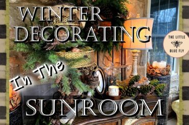 Winter Decorating in the Sunroom | Vintage French Country Decor | Building a Bird Feeder #Whimsy