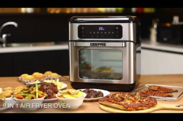 Geepas GAF37518 1500W Air Fryer Oven Digital 9-in-1 Convection Air Fryer.
