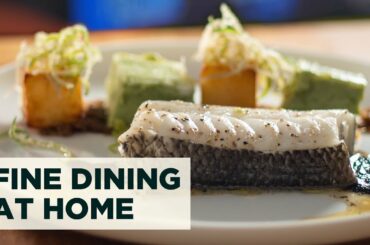 Restaurant Food at Home - Bass en Papillote with Confit Potatoes and Leek Royale