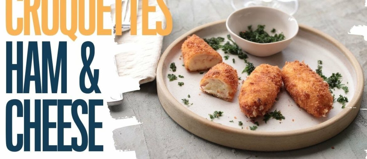 Classic French style ham and cheese croquettes (with deep fried parsley) | FCA recipe practice Classic French style ham and cheese croquettes (with deep fried parsley) | FCA recipe practice