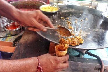 India's Most Chatpata Cone | Unique Bhaji Cone Making | Roadside Best Veg. Meal | Indian Street Food