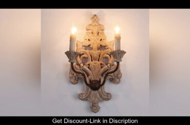 Review Wooden carved wall lamp large wooden wall sconce french retro antique wall light decorative