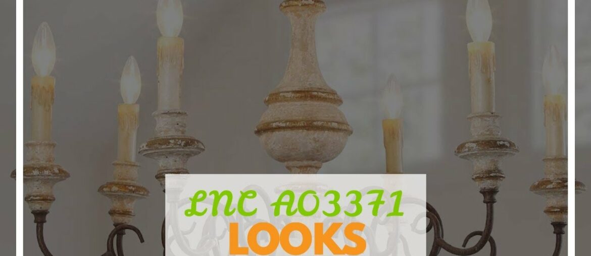 LNC A03371 French Country Chandelier Farmhouse Dining Room Lighting, Handmade Wood Fixture with...