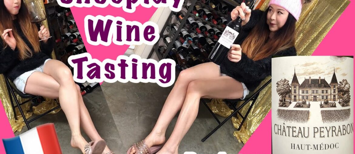 Slippers Shoeplay Wine Tasting - 2010 Bordeaux Red, Long Legs Shoe Slides Dangle