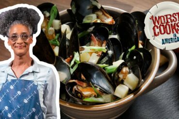 Carla Hall's San Francisco-Inspired Mussel Chowder | Worst Cooks in America | Food Network