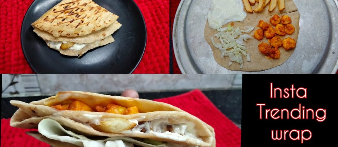 trending wrap recipe/prawn wrap/new recipe/insta trending prawn french fries  mayo wrap