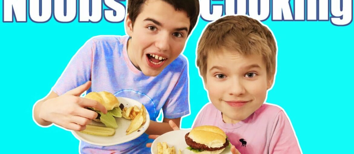 Noobs Cooking! Beginners Making DIY Hamburgers And Homemade French Fries For Our Family!