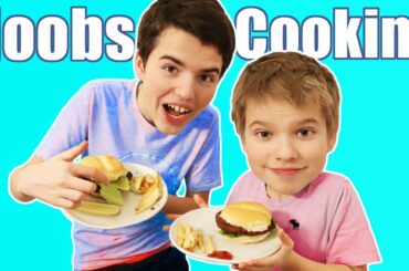 Noobs Cooking! Beginners Making DIY Hamburgers And Homemade French Fries For Our Family!