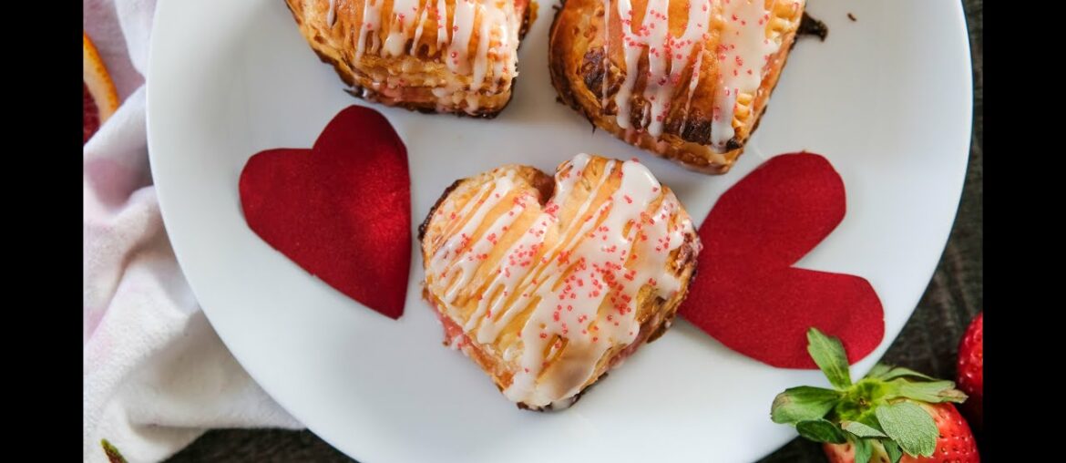 Valentines Day Breakfast Recipe: Heart Shaped Strawberry Pop-Tarts by Everyday Gourmet with Blakely